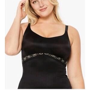 Ruby Ribbon Cami Size 38 Black Lace Slimming Shape Wear Tank Top